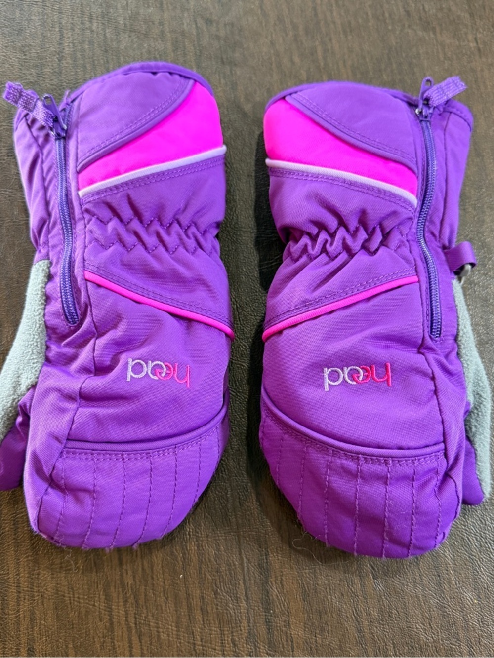 Head Purple and Pink Kids Winter Mittens Sz Small